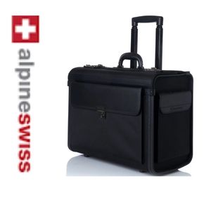 Alpine Swiss | NEW Rolling 17" Laptop Briefcase Attache Lawyers Case